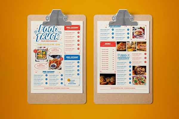 Tasty Food Truck Menu Templates – Authentic Styles for Classic Food Trucks | Editable PSD and AI File Formats